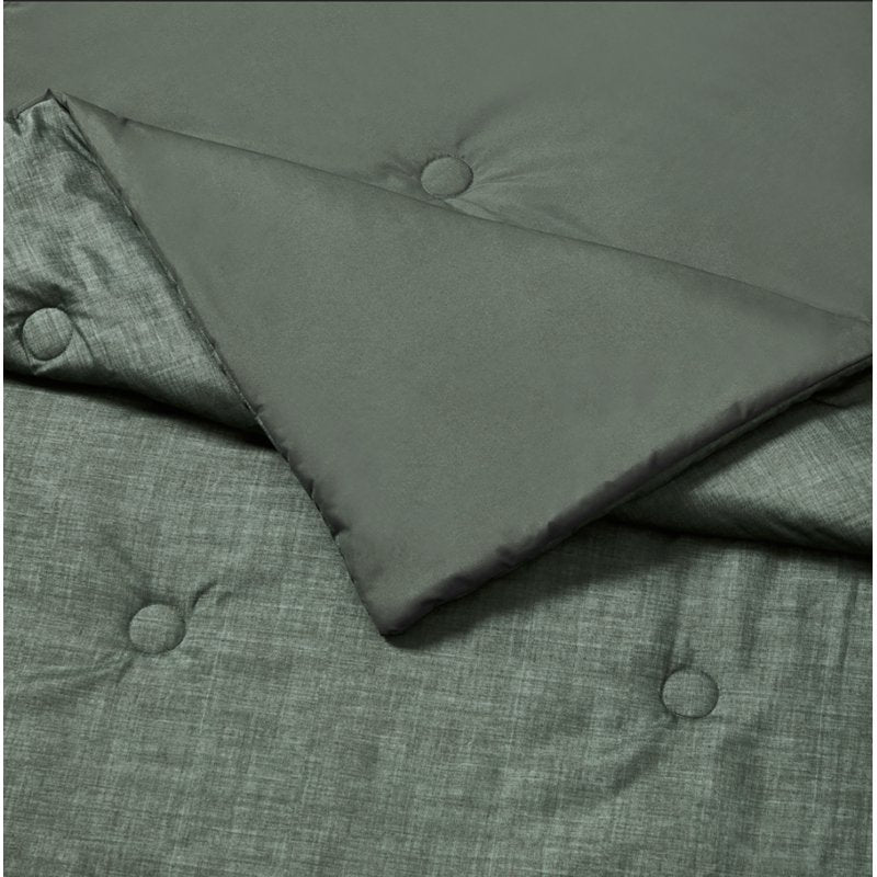 Queen Green Texture Bed in a Bag Comforter Set with Sheets - 10 Piece
