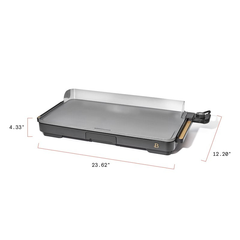 Extra Large Electric Griddle 12" x 22" - Non-Stick, Oyster Gray