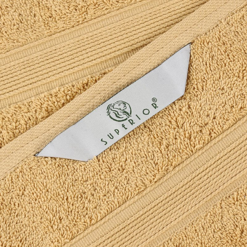 Organic Cotton Bath Towel Set - Soft Medium Weight 3 Piece Gold