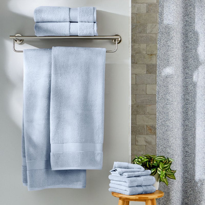 Better Homes & Gardens Soft Cotton Bath Towel Set - Blue Water, 4 Pieces