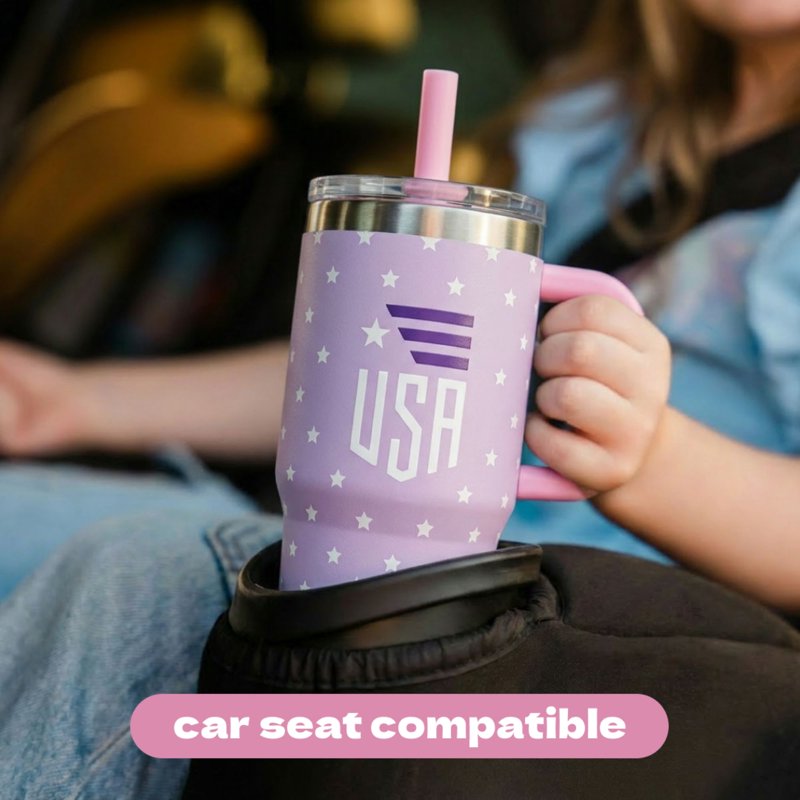 Kids Insulated Travel Tumbler with Straw - Purple 12oz