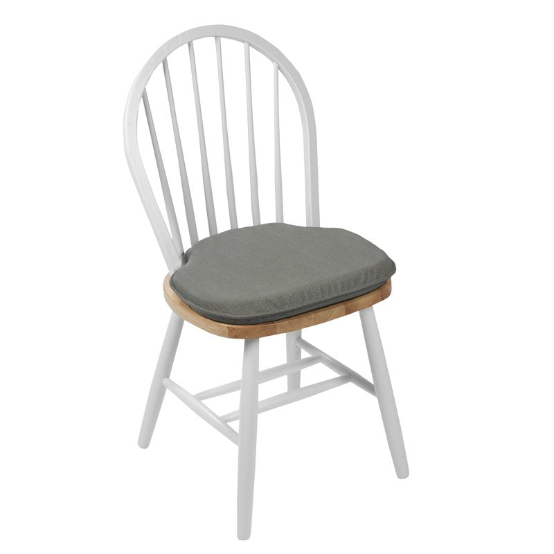 Non-Slip Windsor Chair Cushions - Set of 2, Gray, 16x15 Inches