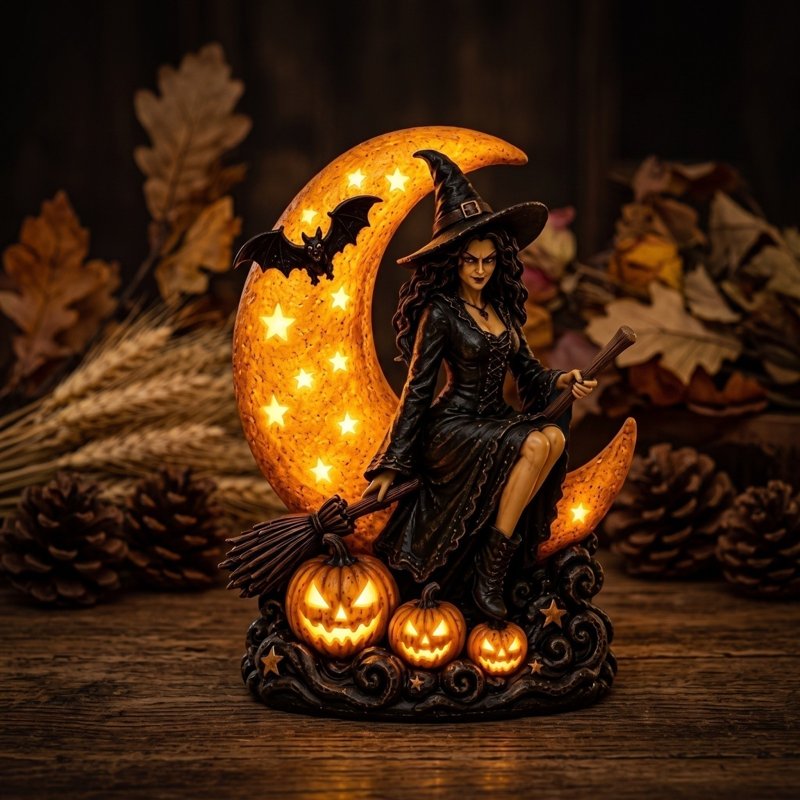 Halloween Witch Cauldron Garden Light E - Outdoor Solar LED Projection Decor