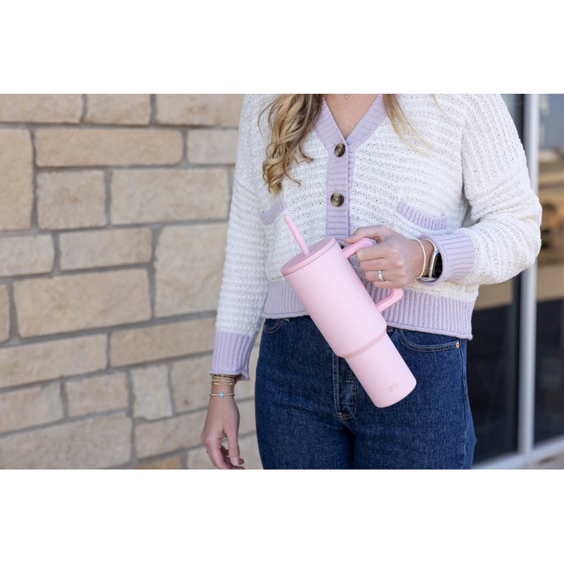 40 oz Insulated Stainless Steel Trek Tumbler with Straw Lid - Blush