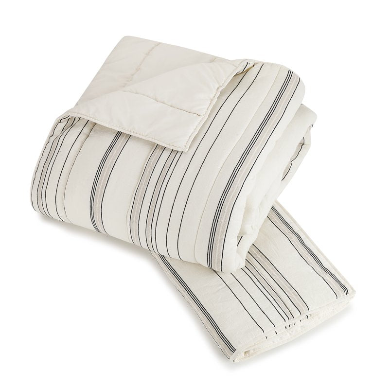 Better Homes & Gardens Ticking Stripe Quilt - Full/Queen Off-White