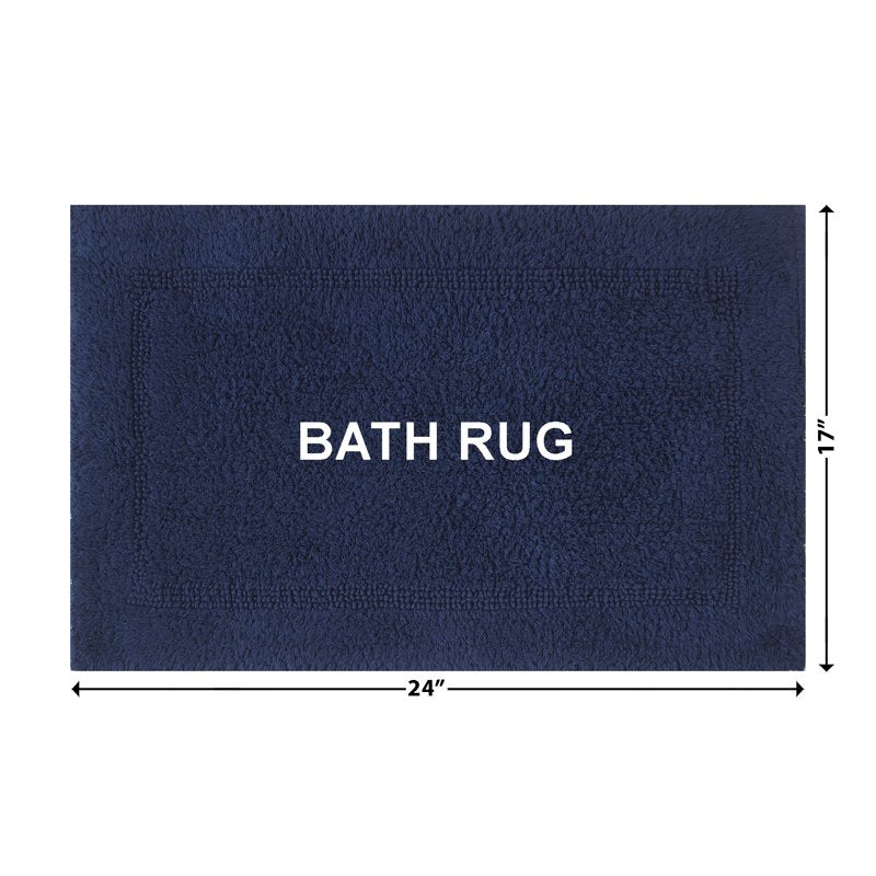Better Homes & Gardens Reversible Cotton Bath Rug - Blue Admiral 17x24 Inches