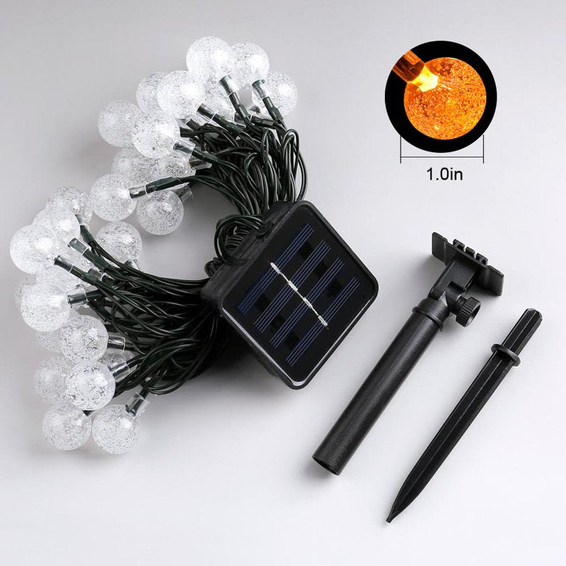 Solar Halloween String Lights Outdoor 35.6ft 60 LED Globe Lights - Orange & Purple, Waterproof, 8 Modes
