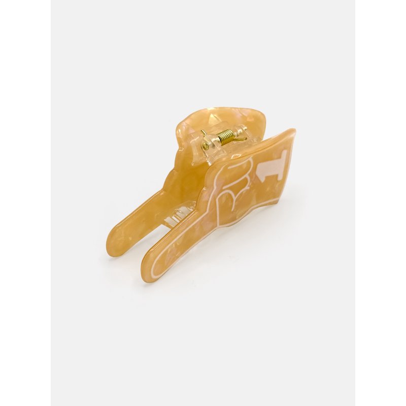 Number 1 Foamfinger Acrylic Hair Claw - Orange, Stylish Hair Accessory
