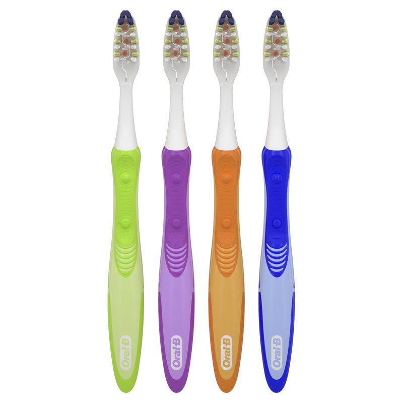 Battery Powered Vibrating Toothbrush, Soft Bristles, 4 Count
