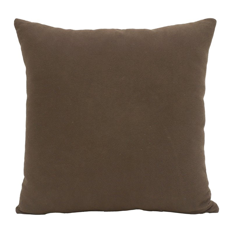 Brown Floral Embroidery Decorative Throw Pillow 20x20 for Indoor Use