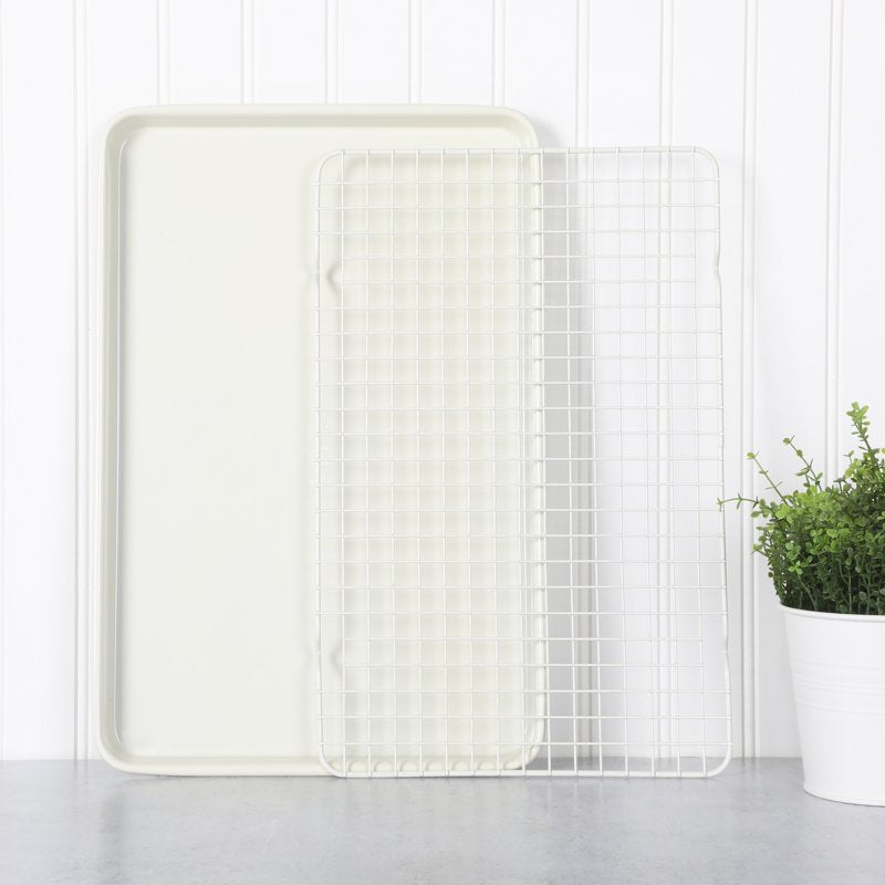 Nonstick Cookie Baking Sheet Pan Set with Cooling Rack - 3 Pack