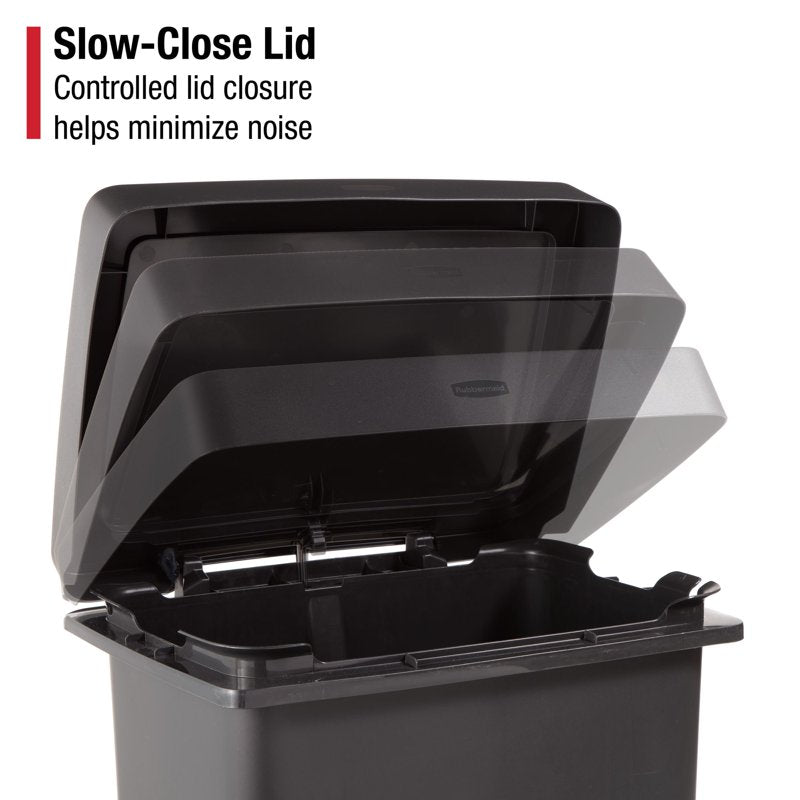 19 Gallon Dual Compartment Step Trash Can - Charcoal Plastic Rim