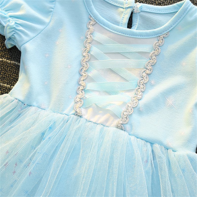 Blue Princess Dress for Toddler Girls 1-2T - Formal Tulle Costume for Birthday Halloween Christmas