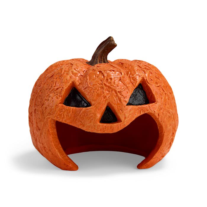 Halloween Jack-o-Lantern Reptile Habitat Hideaway - Large Orange Pumpkin