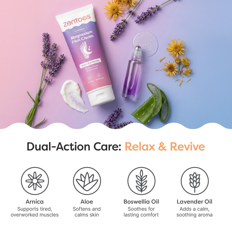 ZenToes Magnesium Foot Cream with Arnica for Relaxation and Care, 2
