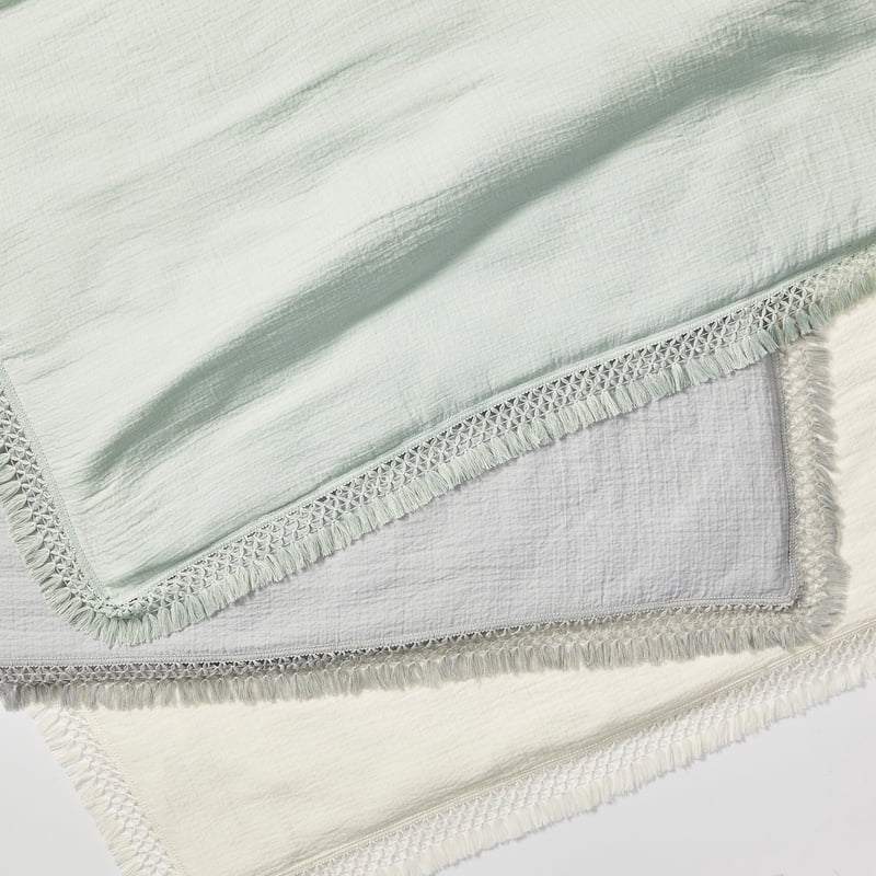 Full/Queen Matelassé Duvet Cover Set with Shams - Soft Sea, 3-Piece
