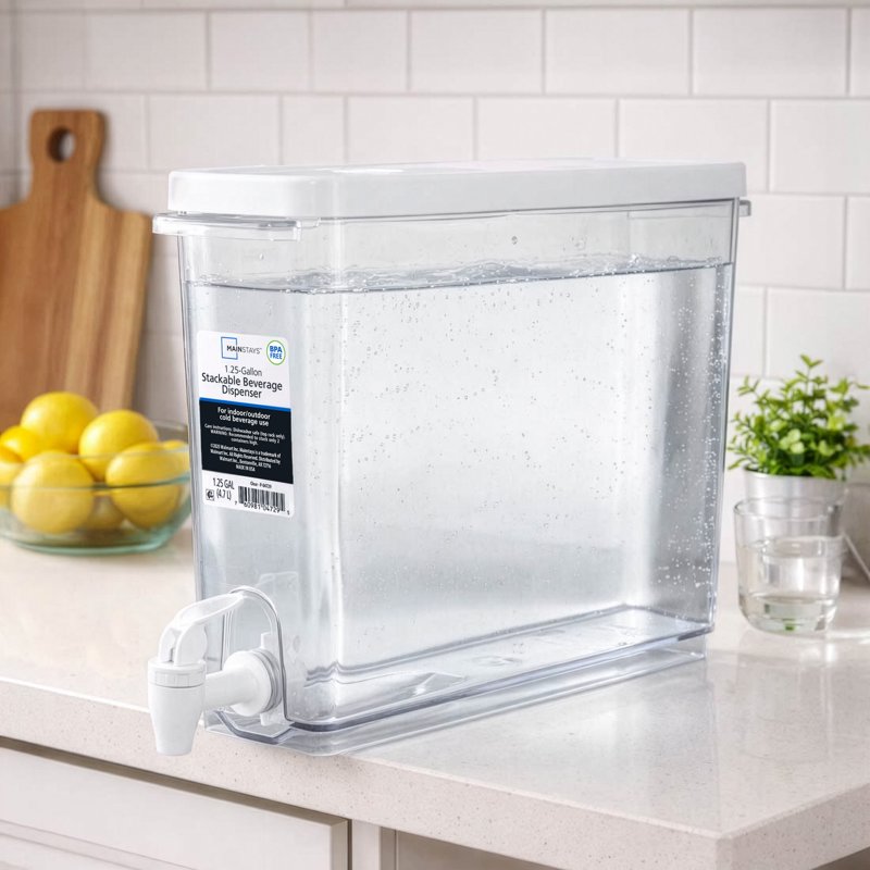 1.25 Gallon Drink Dispenser - Clear Beverage Container - Single