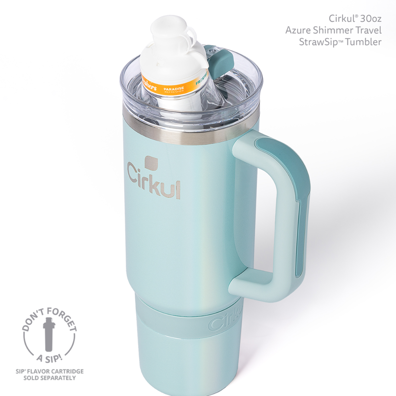 30oz Insulated Stainless Steel Tumbler with Handle - Azure Shimmer