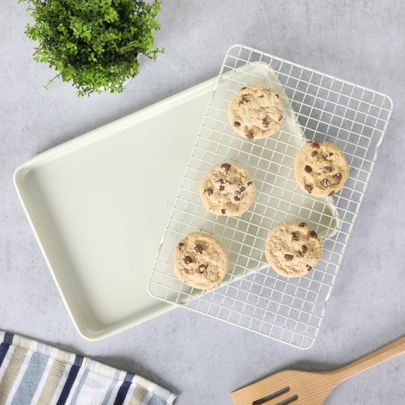 Nonstick Cookie Baking Sheet Pan Set with Cooling Rack - 3 Pack