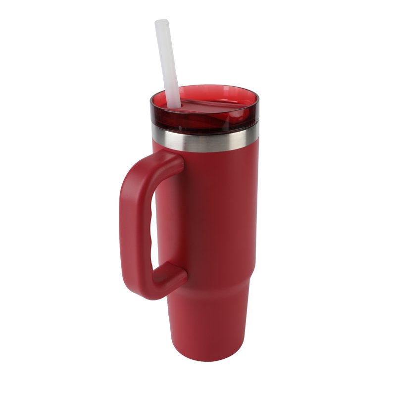 30 oz Stainless Steel Insulated Tumbler with Handle - Red
