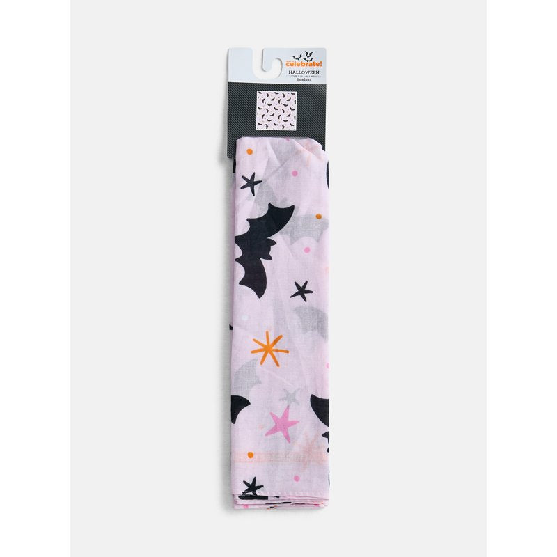Halloween Women's Twinkle Bats Bandana - Pink, One Size, Versatile Accessory