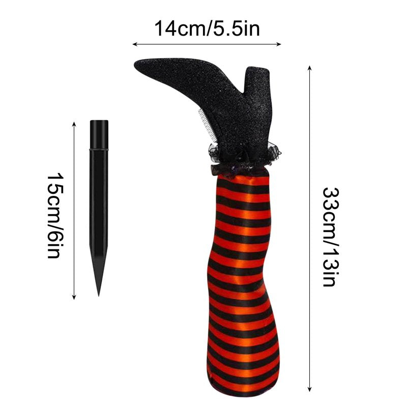 Halloween Witch Leg Yard Stakes - Orange Spooky Garden Decor - Variation R#Orange