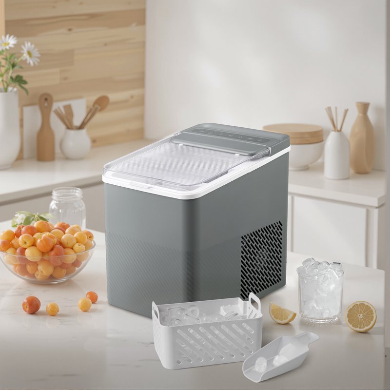 Countertop Ice Maker - 26 lbs/Day, Quick Ice Cycle, Soothing Grey