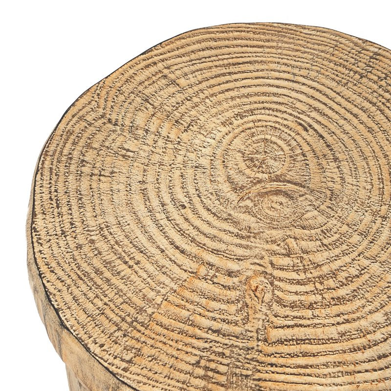 Wood Grain Side Table - MGO Lightweight Concrete Tree-Stump