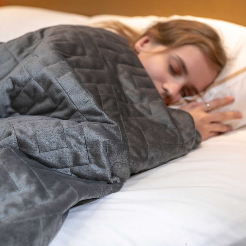 Weighted Blanket with Duvet Cover - 20 lbs, 48x72, Blue, Adult
