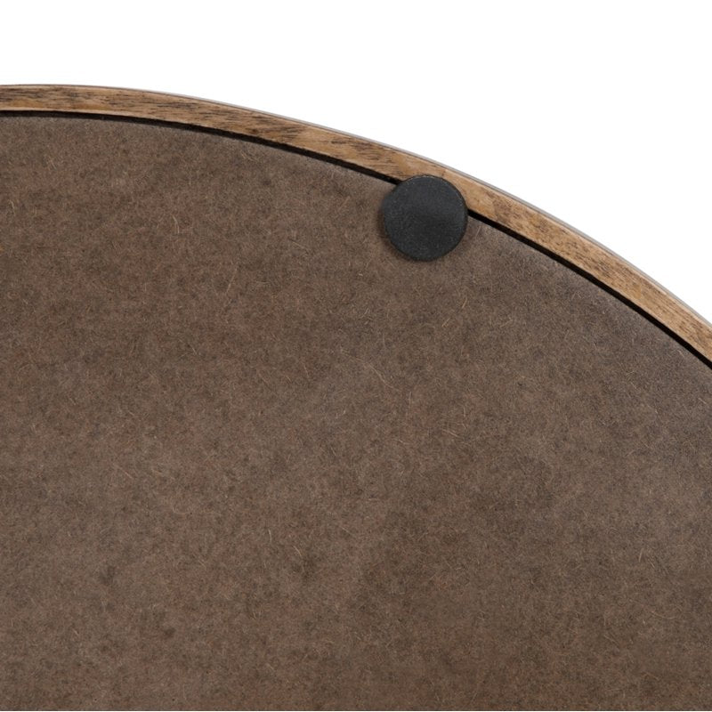 Modern Round Wood Tray - 15.5" Diameter, Rustic Brown