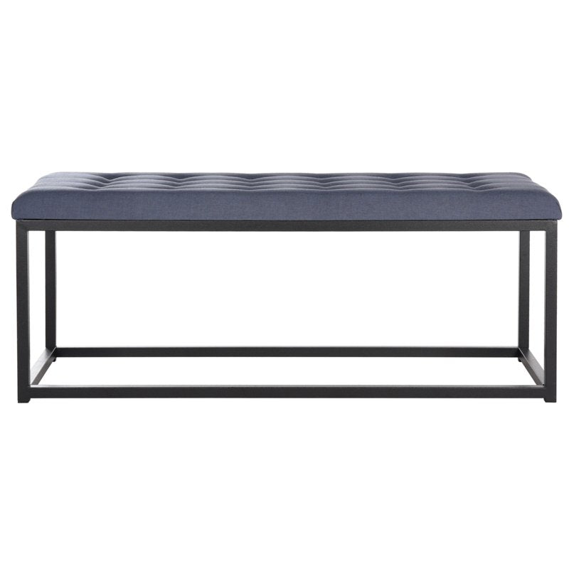 Contemporary Tufted Bench - Navy/Black Upholstery