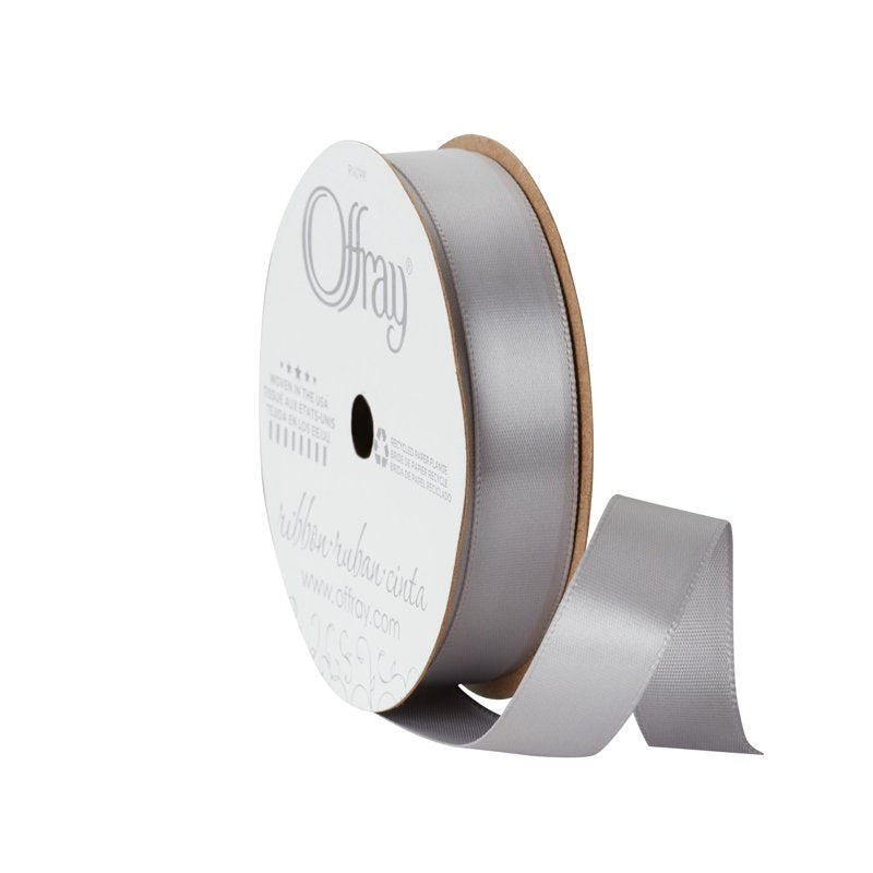 Opal Gray Satin Ribbon - 5/8 Inch Single Face Polyester, 18 Feet - Variation of THIS listing
