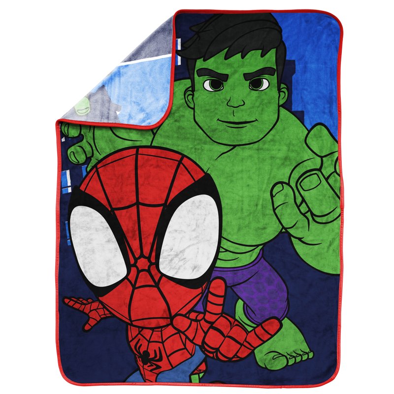 Kids Spidey & His Amazing Friends Throw Blanket 46x60 Microfiber Blue