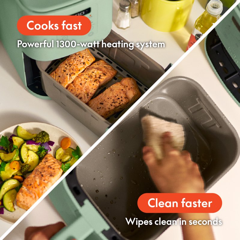 4 Qt Slim Digital Air Fryer with EverGood Ceramic Coating - Seaglass