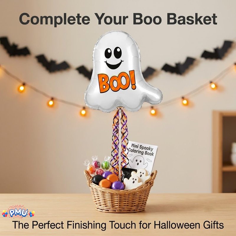 Halloween Ghost Balloon Set - Pre-Inflated 11 Inch Spooky Decorations, 6 Pack - Boo Ghostie Variation