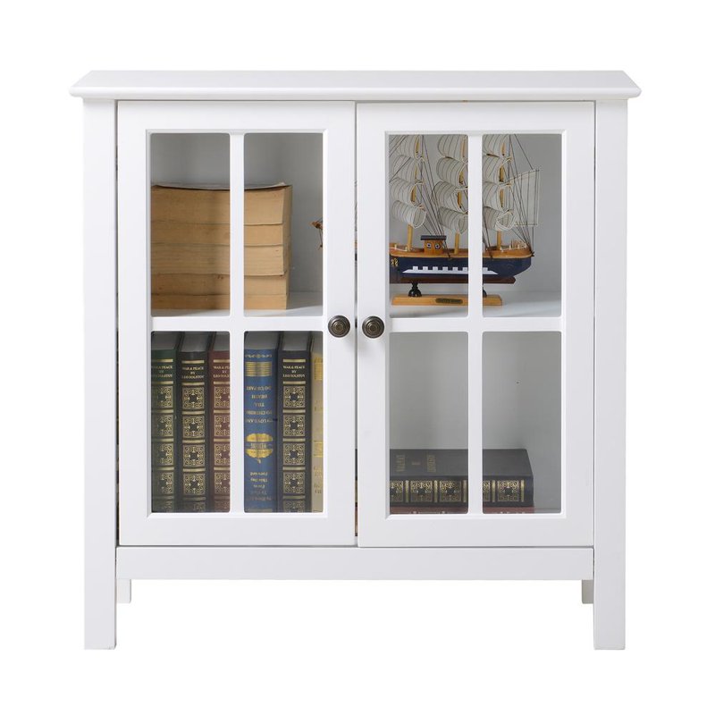 Deluxe Glass Door Accent Cabinet - White - Model 22600