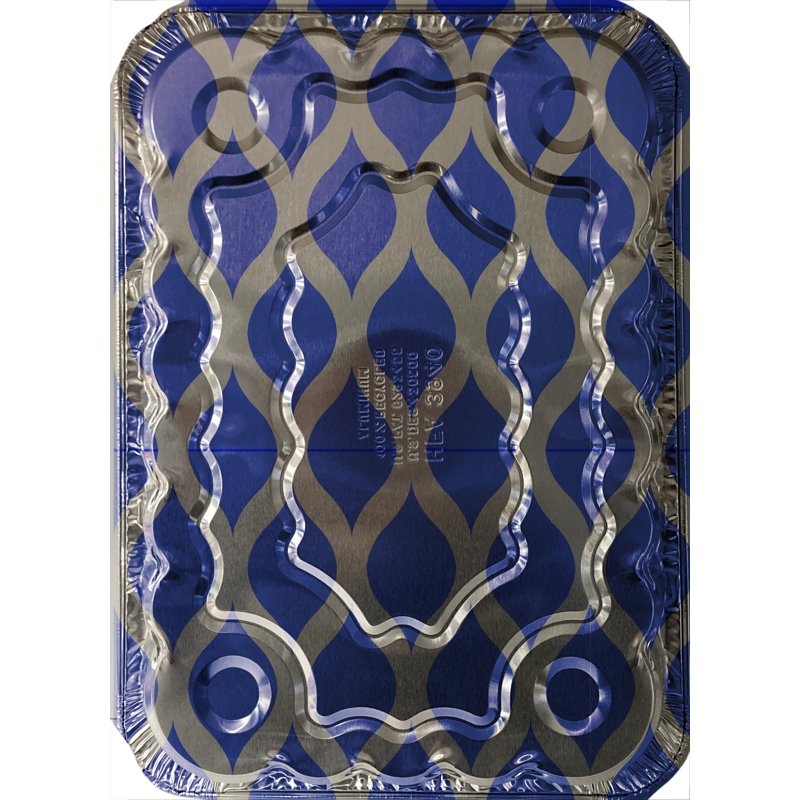Blue Geometric Aluminum Cake Pans with Lids - 2 Pack, 13" x 9"