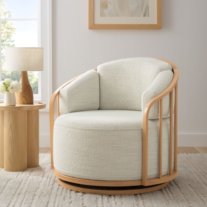 Cozy Accent Chair with Shearling Upholstery and Removable Pillow