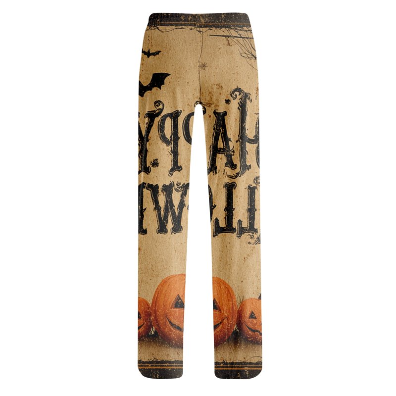 Khaki Women's Fall Pajama Pants - High Waist Wide Leg Loose Fit XXL