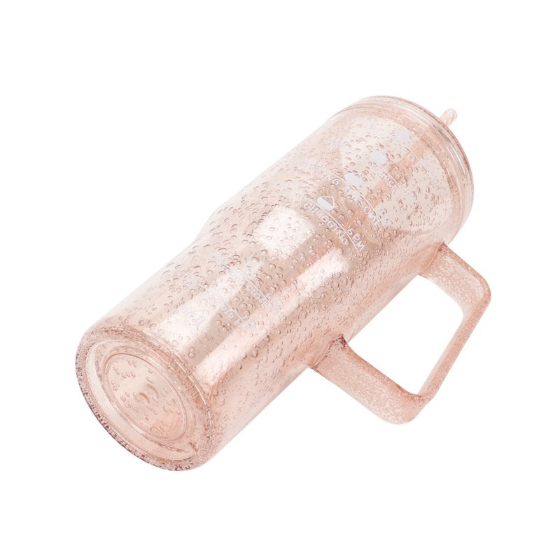 30 oz Pink Bubble Pattern Tumbler with Handle