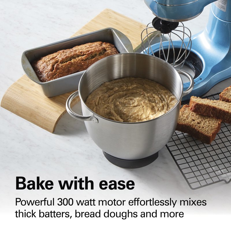 Stand Mixer 4 Quart with 7 Speeds, Tilt-Head & Attachments - Blue