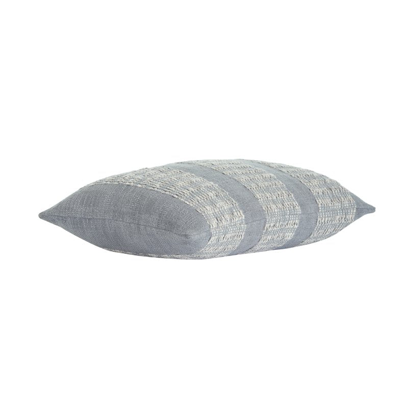 2 Pack Grey Textured Panel Stripe Cotton-Rich Decorative Pillows - 14x24 Inches