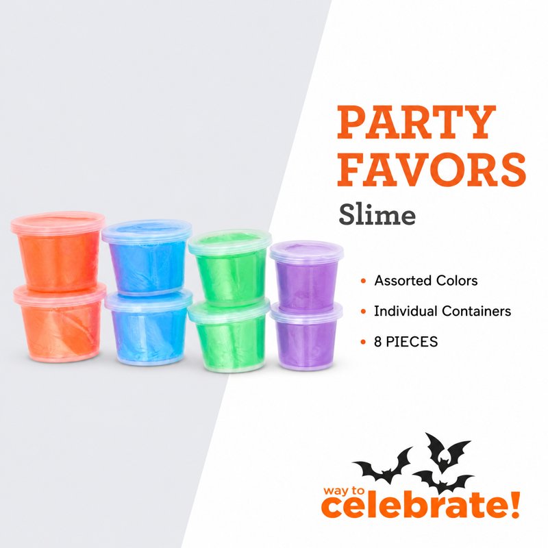 Halloween Slime Party Favors - Multicolor 8 Pack for Kids and Parties