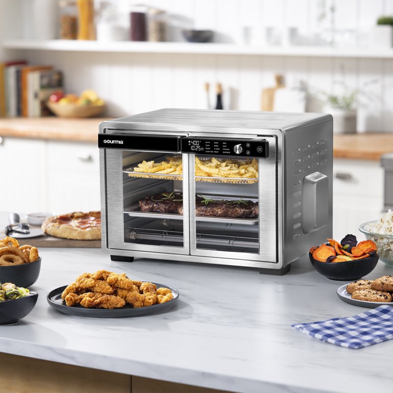37 Qt French Door Air Fryer Toaster Oven - Stainless Steel, 12 Presets