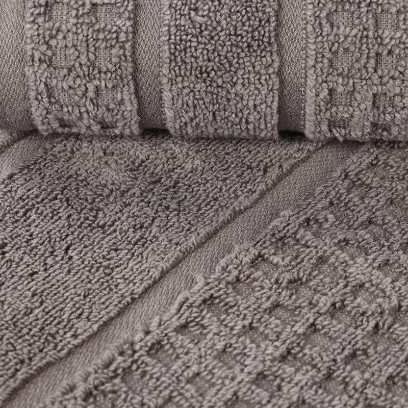 Charcoal Cotton Face Towel Set - 12 Pack Ultra Soft Quick Dry Towels with Waffle Border - Superior