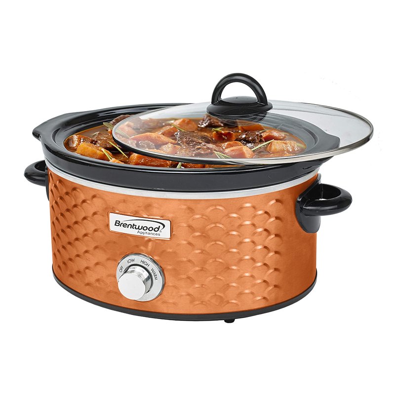 4.5-Quart Scallop Pattern Slow Cooker - Copper