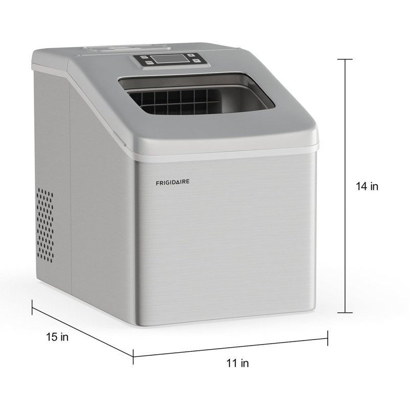 40 lbs. Stainless Steel Countertop Ice Maker - Clear Square Ice