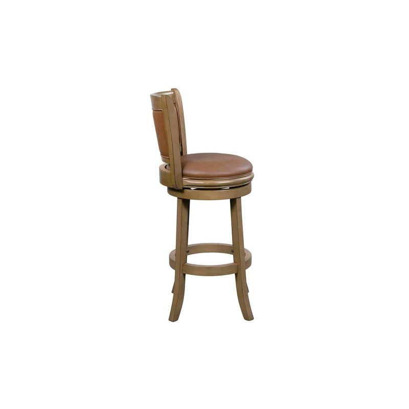 26" Distressed Sandrift Swivel Counter Stool - Faux Leather