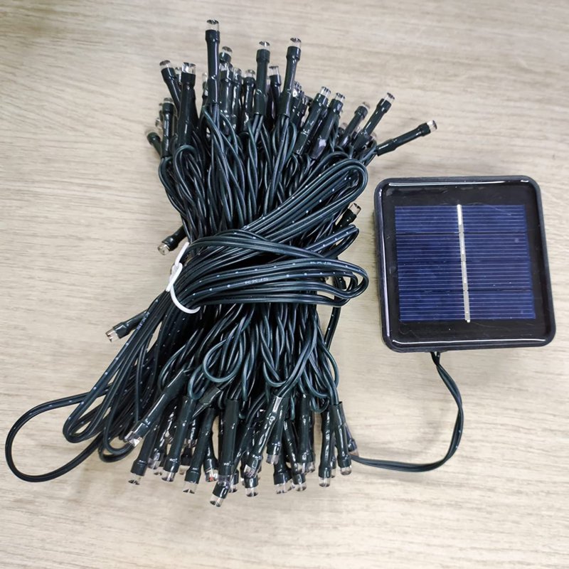 Blue Solar Christmas String Lights - 100 LED Outdoor Waterproof 42.7ft with 8 Modes