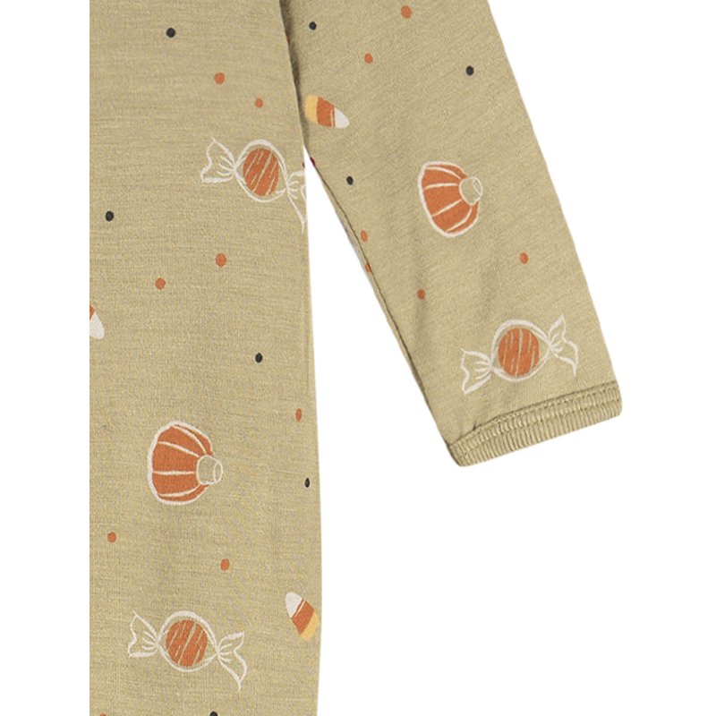 Olive Gray Trick Or Treat Baby Pajama Footed Sleep 'N Play - 6-9 Months